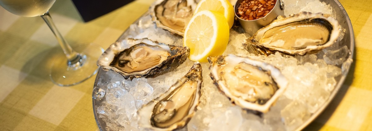 Oysters lemon at La Petite Colline, Muswell Hill