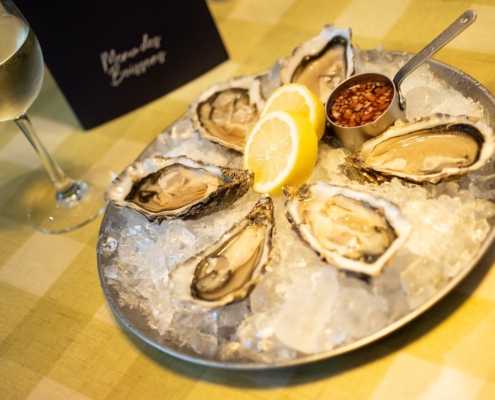 Oysters lemon at La Petite Colline, Muswell Hill