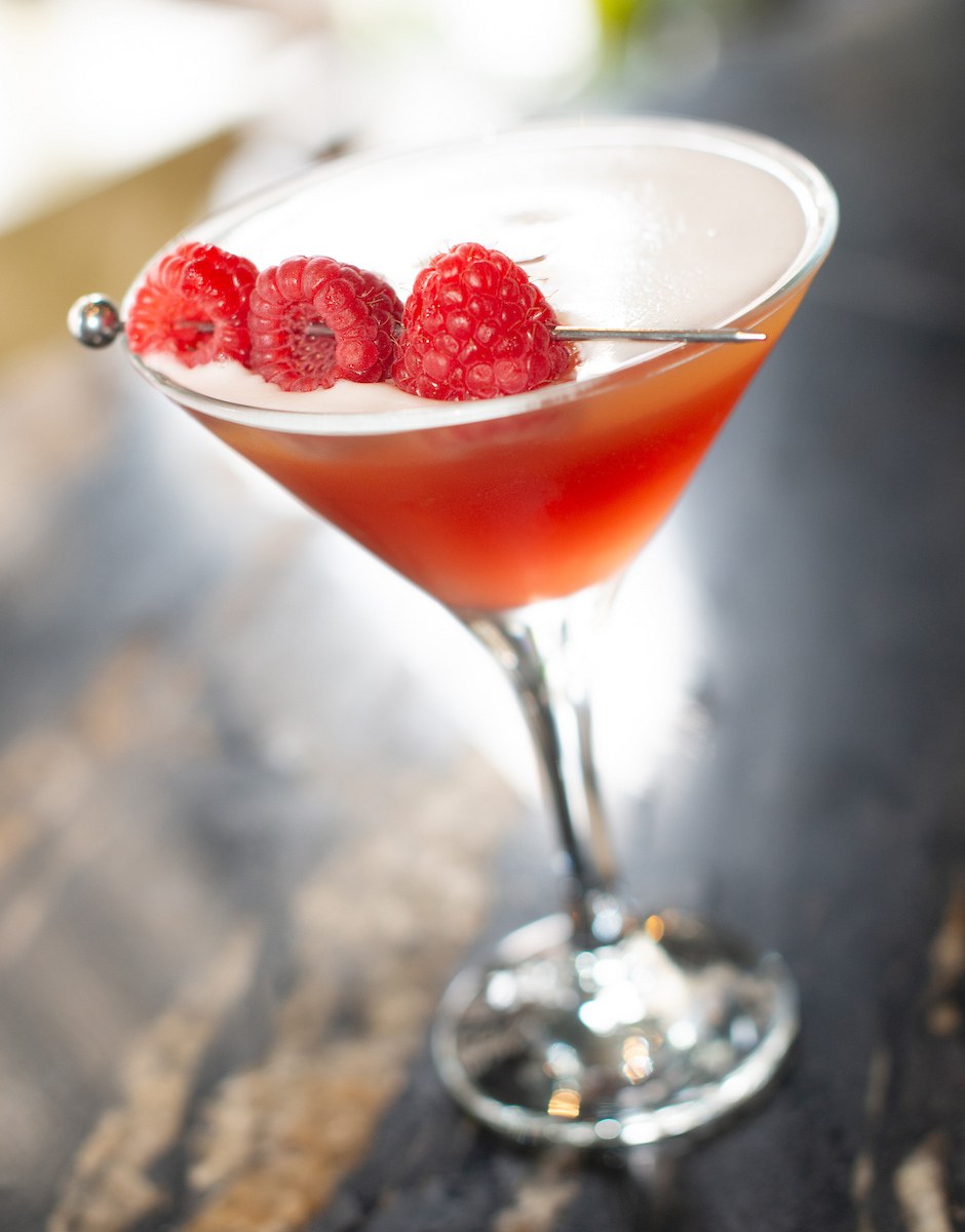Raspberry cocktail at La Petite Colline, Muswell Hill